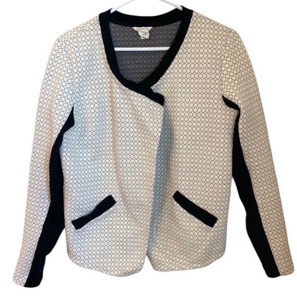 CLUB MONACO Quilted Open Front Blazer with Merino Wool Trim Ladies Size M - Picture 5 of 12